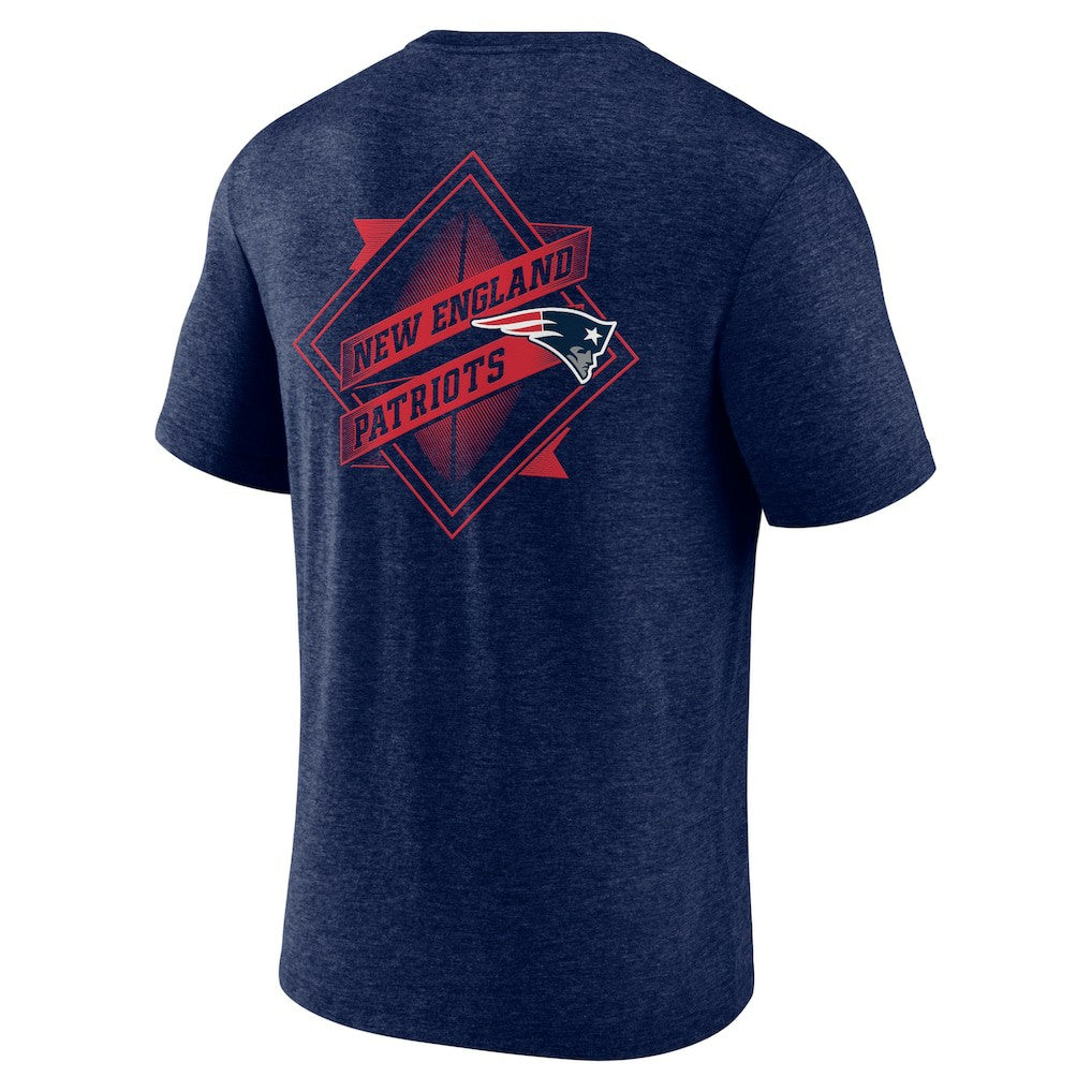 New England Patriots Diamond Scroll Tri-Blend T-Shirt - Navy outlet