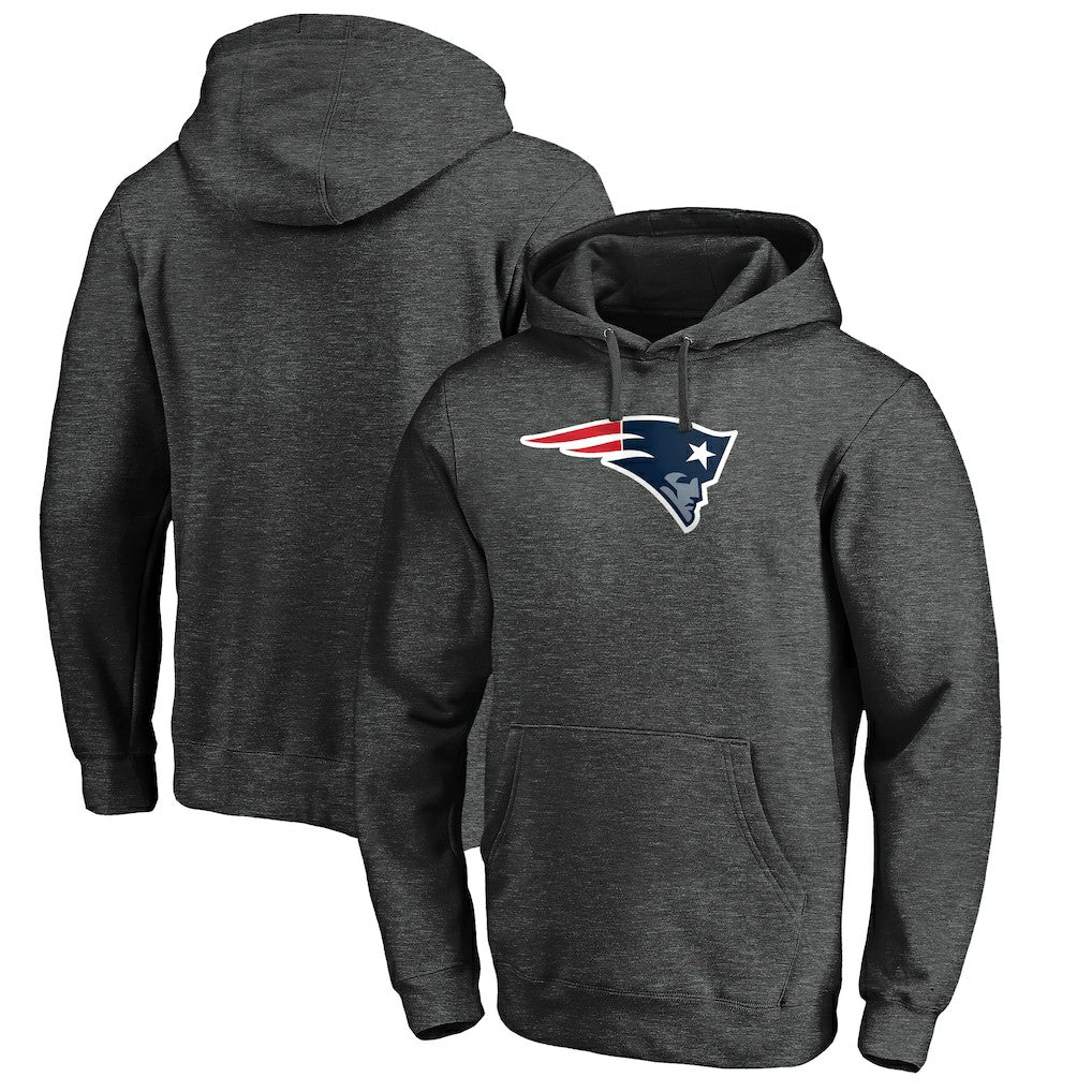New England Patriots Primary Logo Fitted Pullover Hoodie - Charcoal for sale