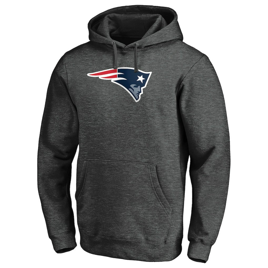 New England Patriots Primary Logo Fitted Pullover Hoodie - Charcoal for sale