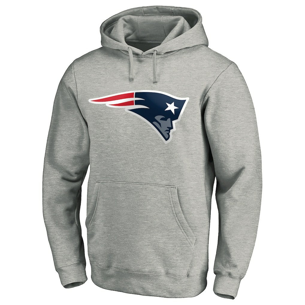 New England Patriots Primary Logo Fitted Pullover Hoodie - Heather Gray sale