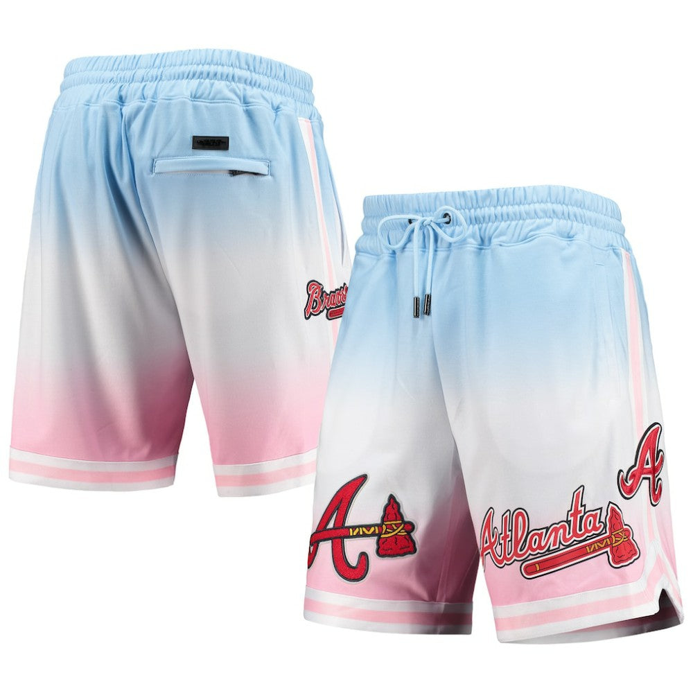 Atlanta Braves Pro Standard Team Logo Pro Ombre Shorts Blue/Pink