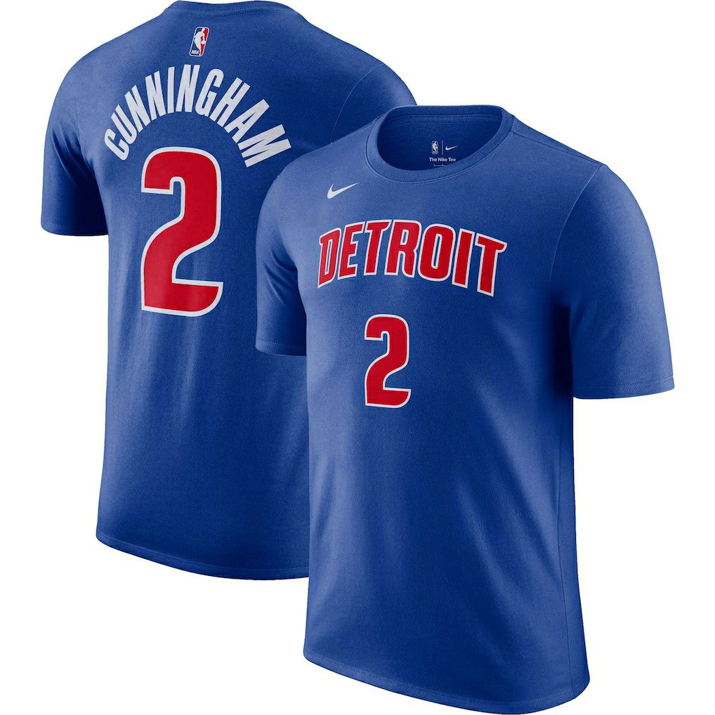 Cade Cunningham Detroit Pistons Icon 2022/23 Name & Number T-Shirt sale - Blue discount