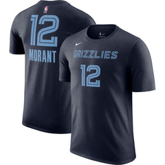 Ja Morant Memphis Grizzlies Icon 2022/23 Name & Number T-Shirt - Navy cheap