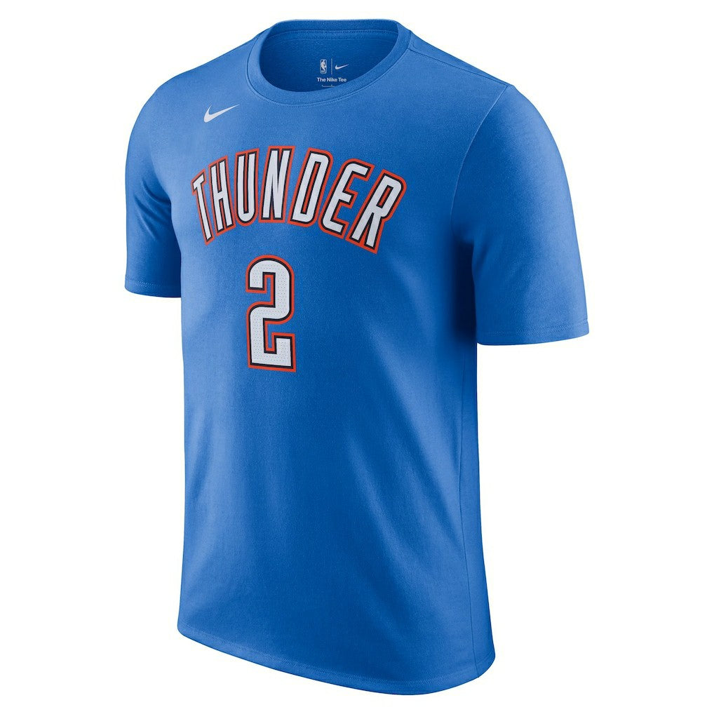 Shai Gilgeous-Alexander Oklahoma City Thunder Icon 2022/23 Name & Number T-Shirt - Blue for sale