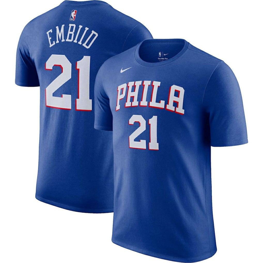 Joel Embiid Philadelphia 76ers Icon 2022/23 Name & Number T-Shirt - Royal cheap