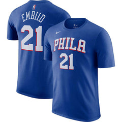 Joel Embiid Philadelphia 76ers Icon 2022/23 Name & Number T-Shirt - Royal cheap
