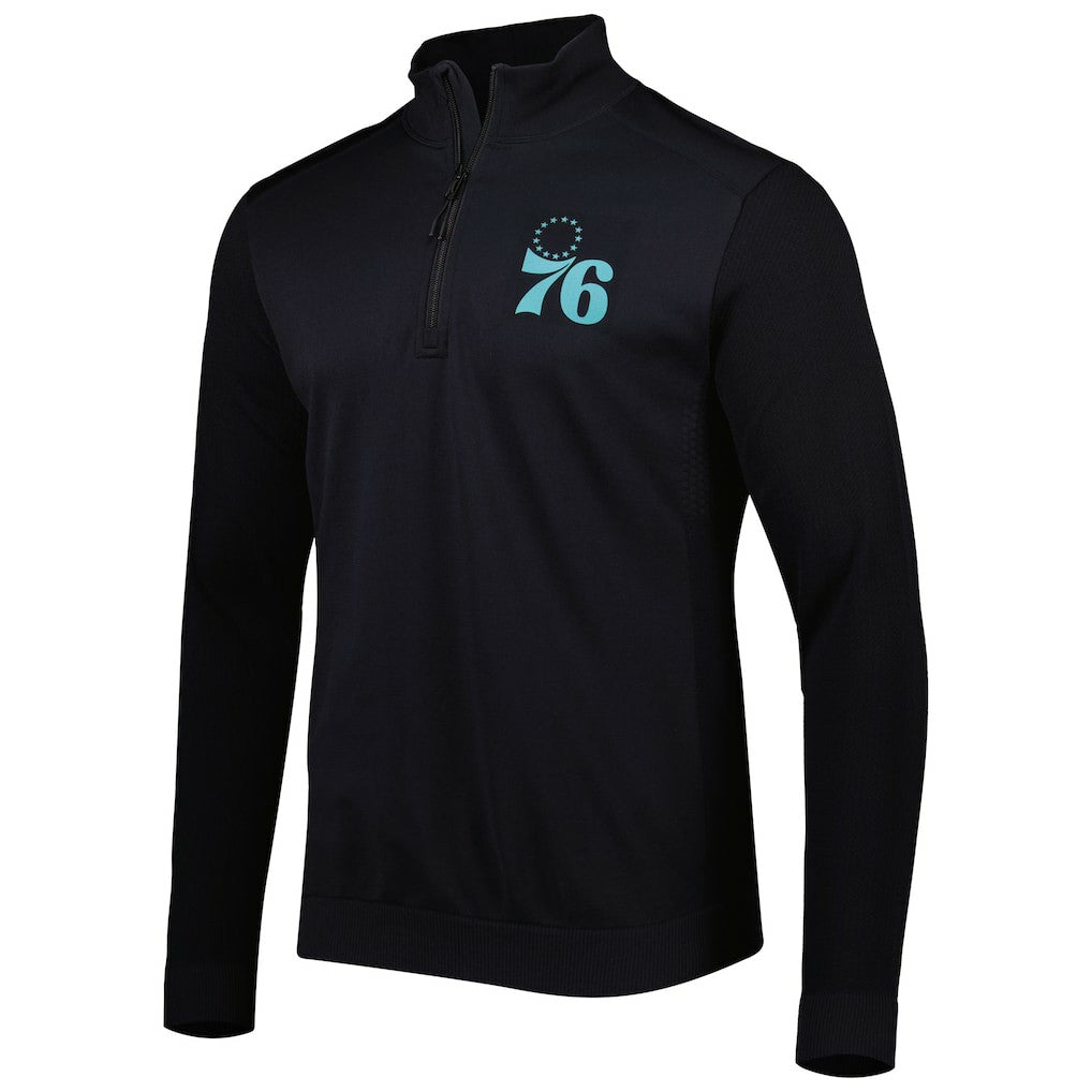 Philadelphia 76ers Levelwear Nano Engineered Knit Fabric Quarter-Zip Jacket - Black sale