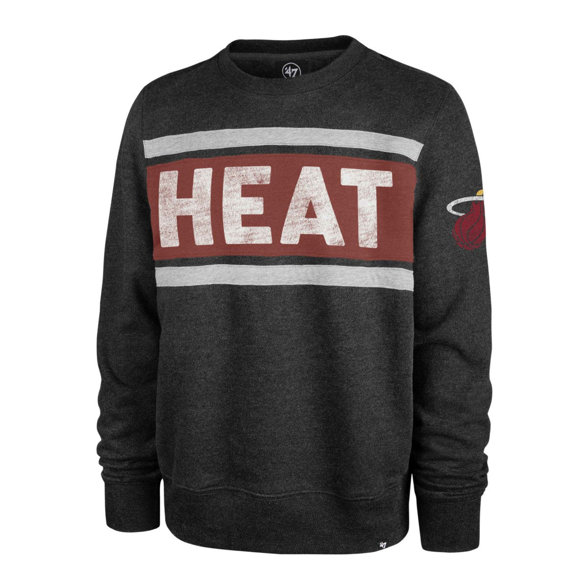 Miami Heat '47 Tribeca Emerson Pullover Sweatshirt - Heather Black sale