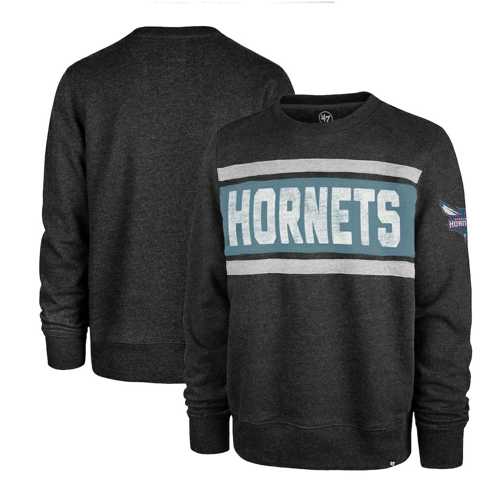 Charlotte Hornets '47 Tribeca Emerson Pullover Sweatshirt - Heather Black outlet