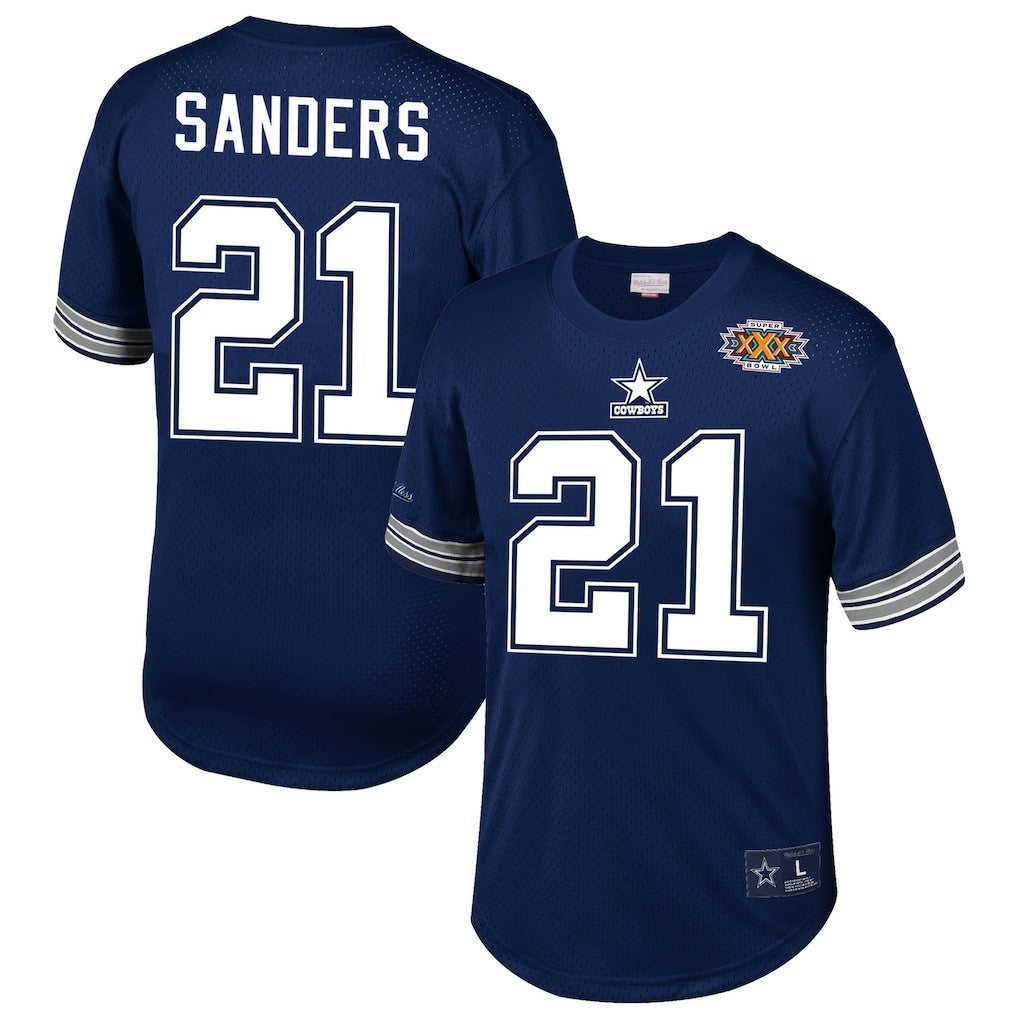 Deion Sanders Dallas Cowboys Retired Player Name & Number Mesh Top - Navy cheap
