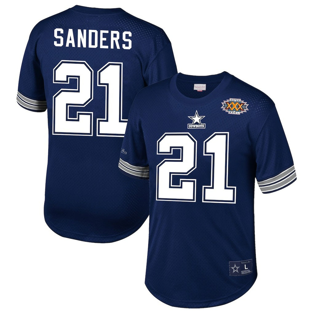Deion Sanders Dallas Cowboys Retired Player Name & Number Mesh Top - Navy cheap