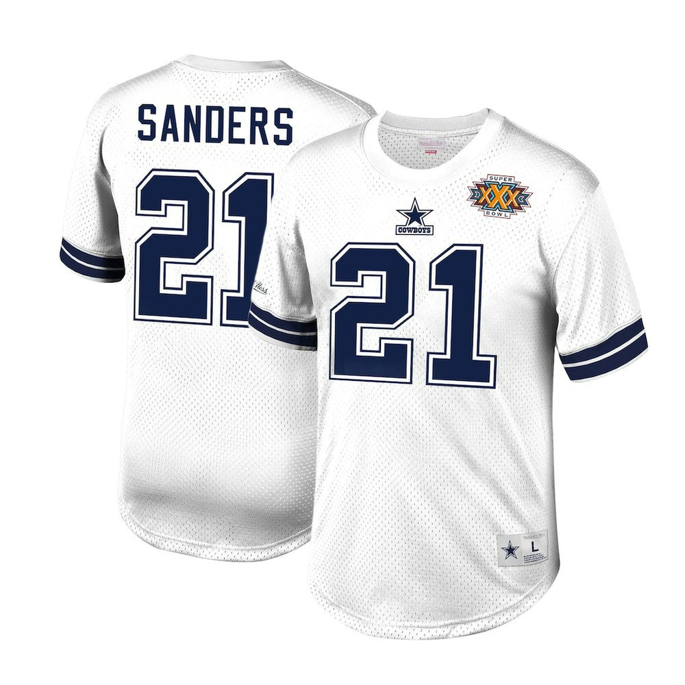 Deion Sanders Dallas Cowboys Retired Player Name & Number Mesh Top - White cheap