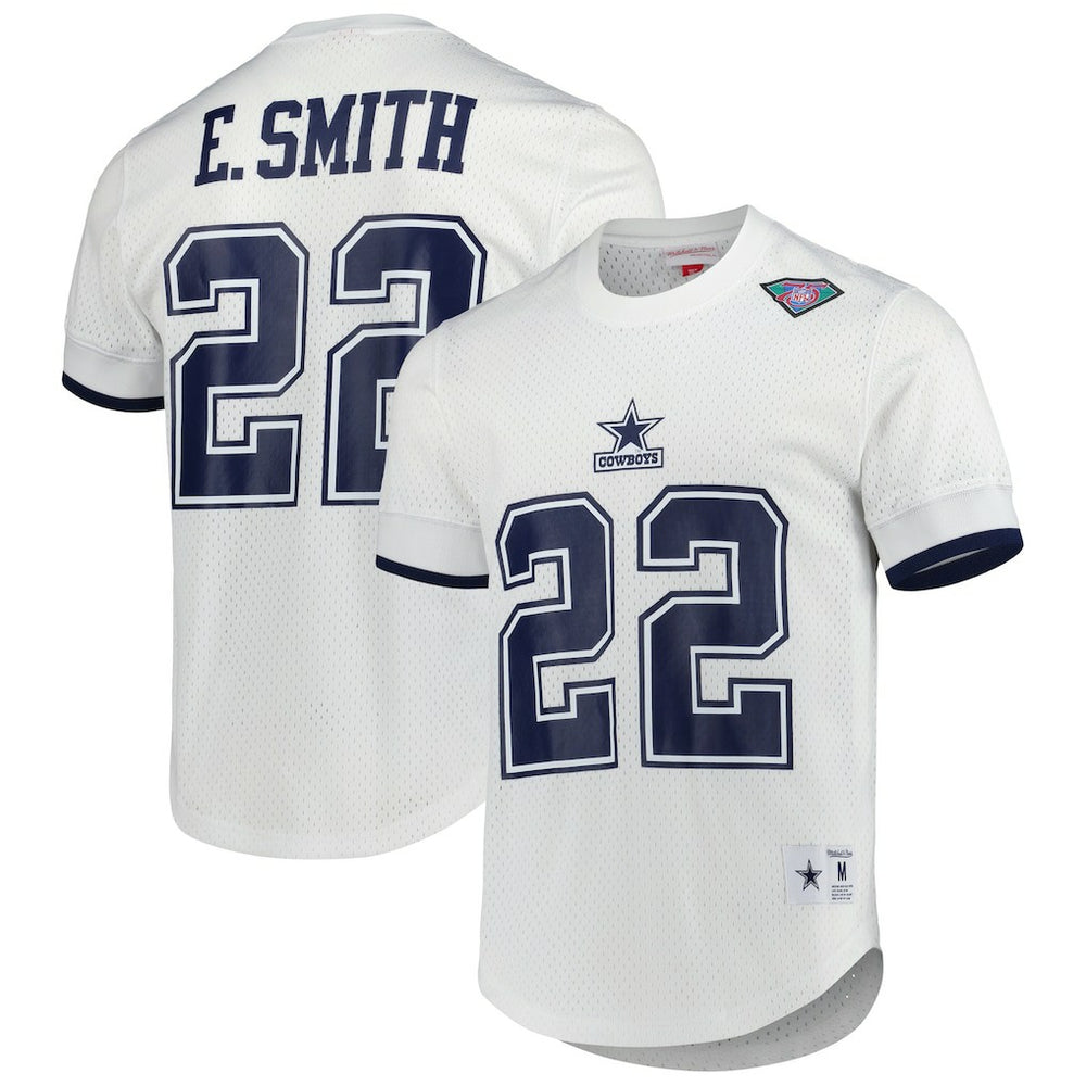 Emmitt Smith Dallas Cowboys Retired Player Name & Number Mesh Top - White on sale