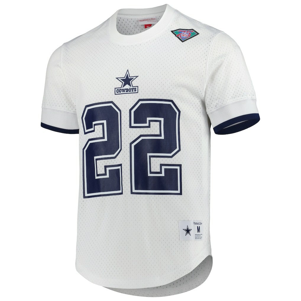 Emmitt Smith Dallas Cowboys Retired Player Name & Number Mesh Top - White on sale