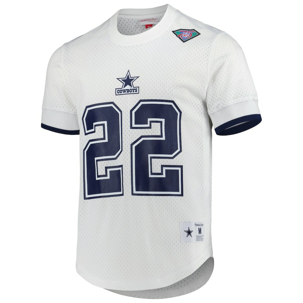 Emmitt Smith Dallas Cowboys Retired Player Name & Number Mesh Top - White on sale