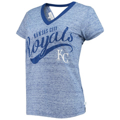 Kansas City Royals Touch Women's Hail Mary Back Wrap Space-Dye V-Neck T-Shirt Royal