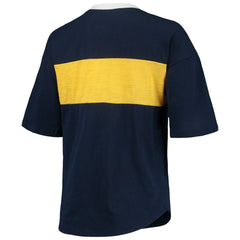 Milwaukee Brewers Touch Women's Lead Off Notch Neck T-Shirt Navy/Gold