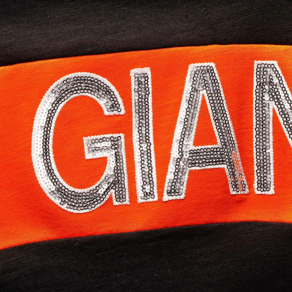 San Francisco Giants Touch Women's Lead Off Notch Neck T-Shirt Black/Orange