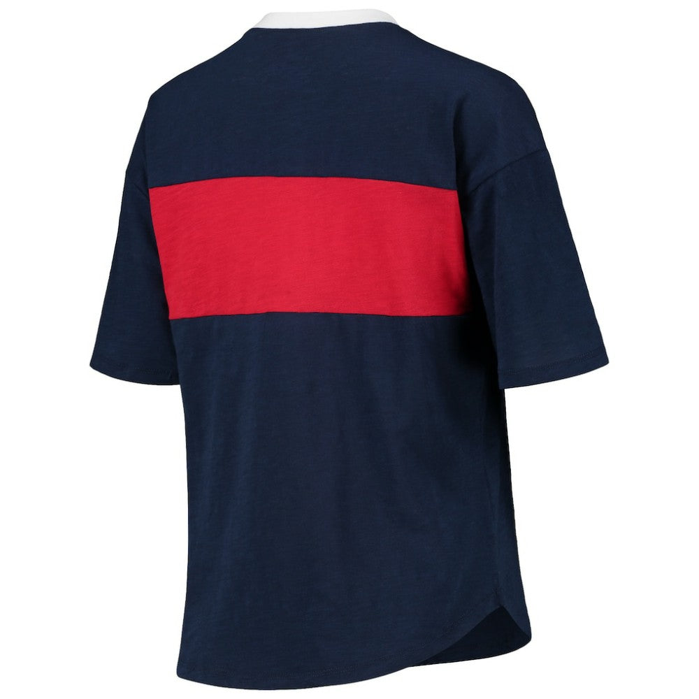 Boston Red Sox Touch Women's Lead Off Notch Neck T-Shirt Navy/Red