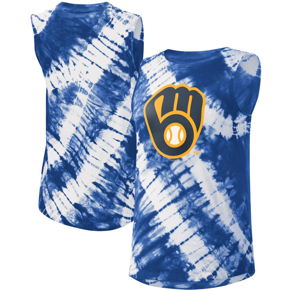 Milwaukee Brewers Touch Women's Money Ball Tie-Dye Tank Top Blue