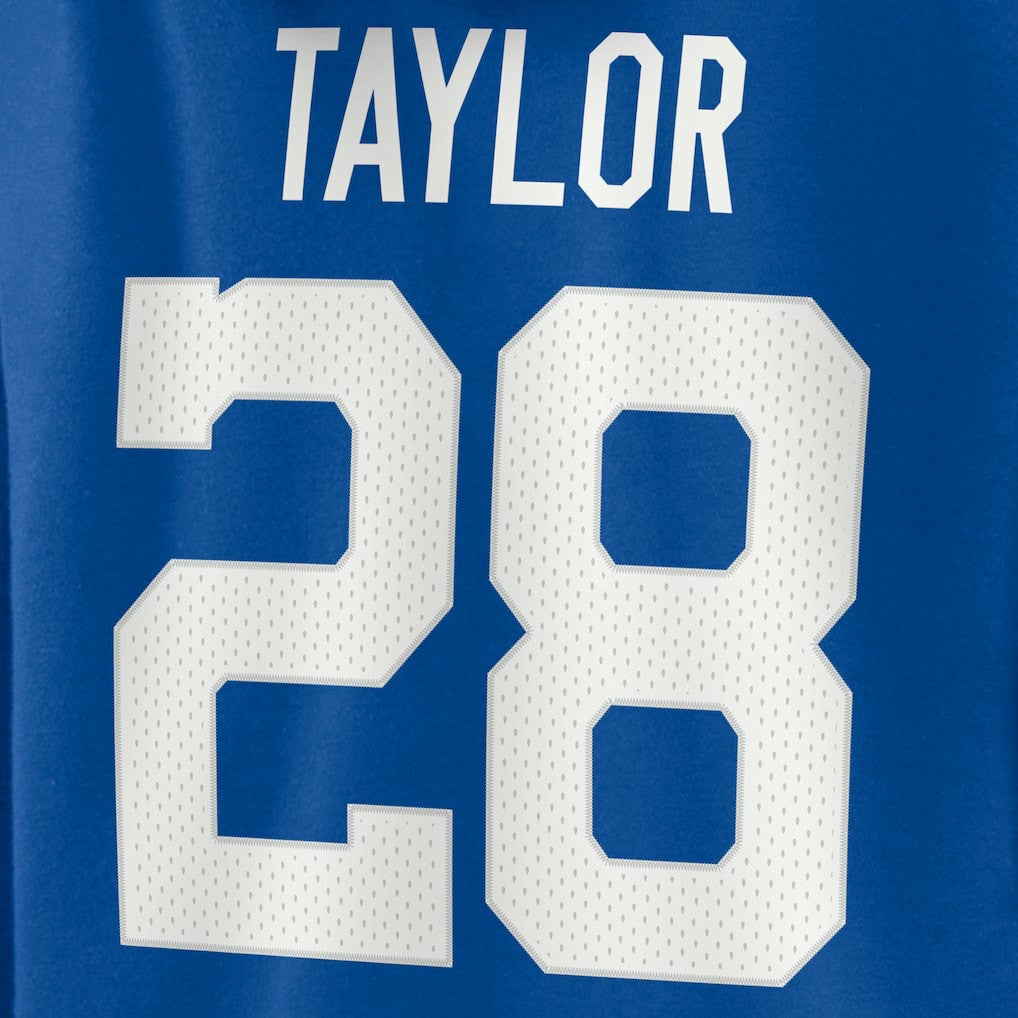 Jonathan Taylor Indianapolis Colts Women's Player Icon Name & Number V-Neck Pullover Hoodie - Royal cheap