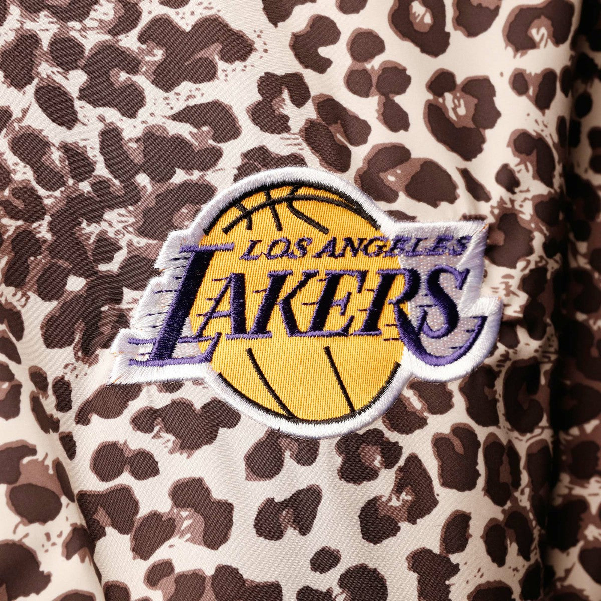 Los Angeles Lakers DKNY Sport Women's Gabriella Windbreaker Half-Zip Hoodie - Leopard sale