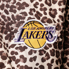 Los Angeles Lakers DKNY Sport Women's Gabriella Windbreaker Half-Zip Hoodie - Leopard sale