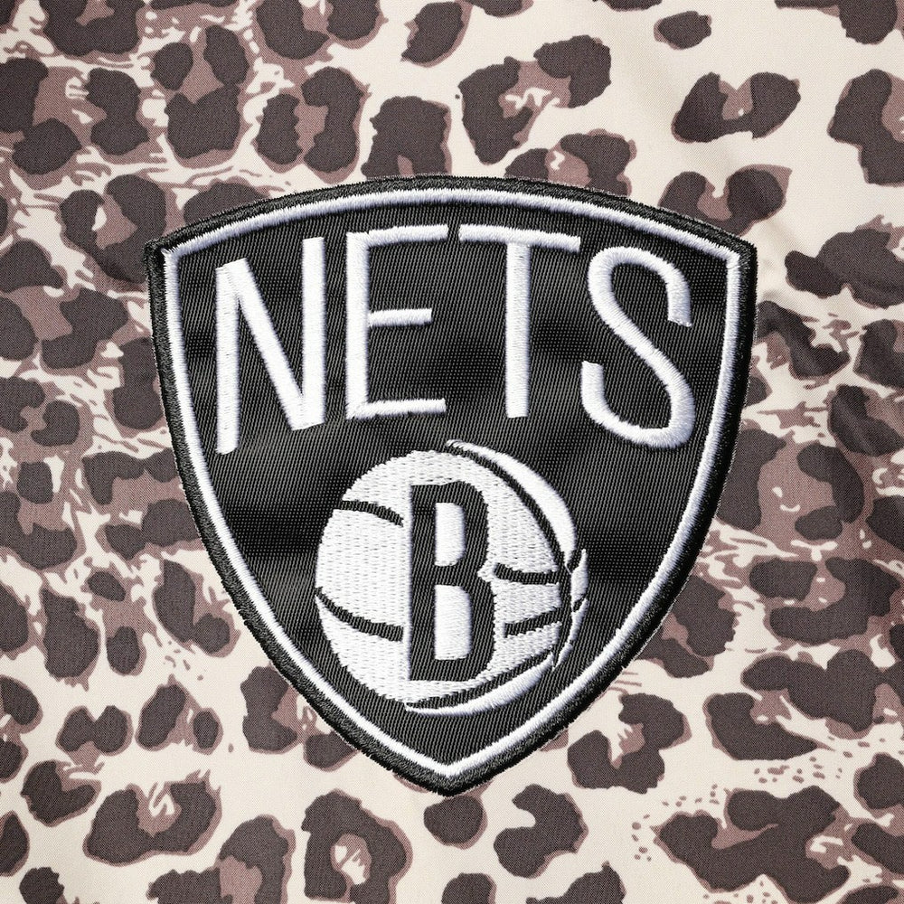 Brooklyn Nets DKNY Sport Women's Gabriella Windbreaker Half-Zip Hoodie - Leopard discount