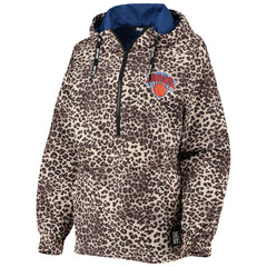New York Knicks DKNY Sport Women's Gabriella Windbreaker Half-Zip Hoodie - Leopard sale