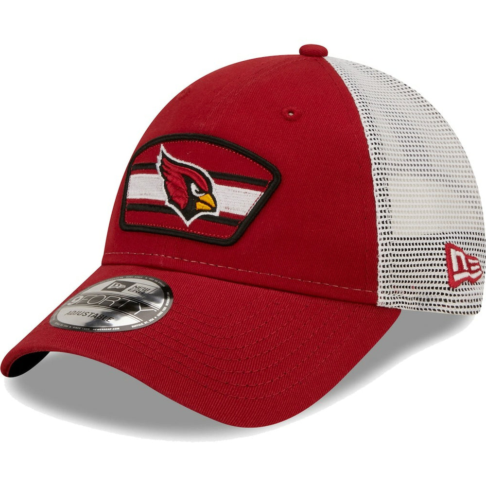 Arizona Cardinals New Era Logo Patch Trucker 9FORTY Snapback Hat - Cardinal/White outlet