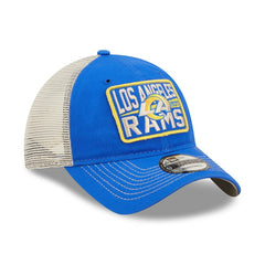 Los Angeles Rams New Era Devoted Trucker 9TWENTY Snapback Hat - Royal/Natural discount