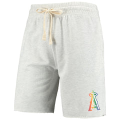 Los Angeles Angels Concepts Sport Mainstream Logo Terry Tri-Blend Shorts Oatmeal