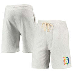 Detroit Tigers Concepts Sport Mainstream Logo Terry Tri-Blend Shorts Oatmeal