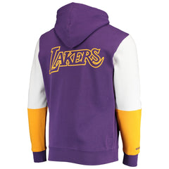 Los Angeles Lakers Hardwood Classics Fusion 2.0 Colorblock Pullover Hoodie - Purple for sale
