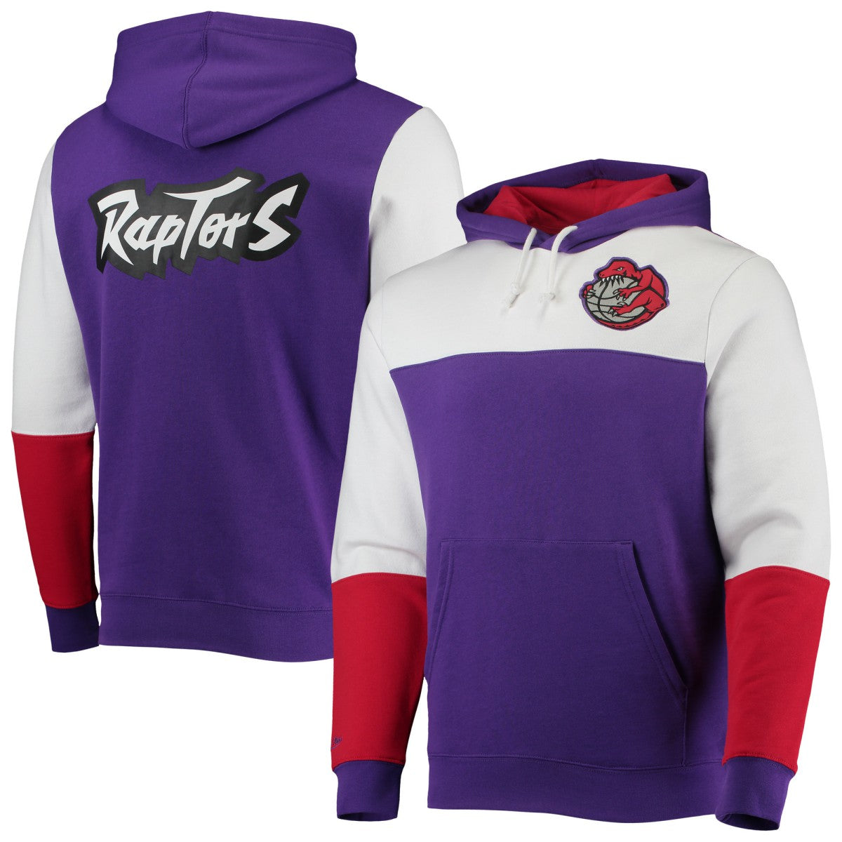 Toronto Raptors Hardwood Classics Fusion 2.0 Colorblock Pullover Hoodie - Purple for sale