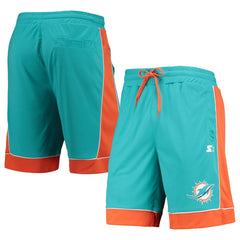 Miami Dolphins Starter Fan Favorite Fashion Shorts - Aqua/Orange sale