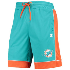 Miami Dolphins Starter Fan Favorite Fashion Shorts - Aqua/Orange sale