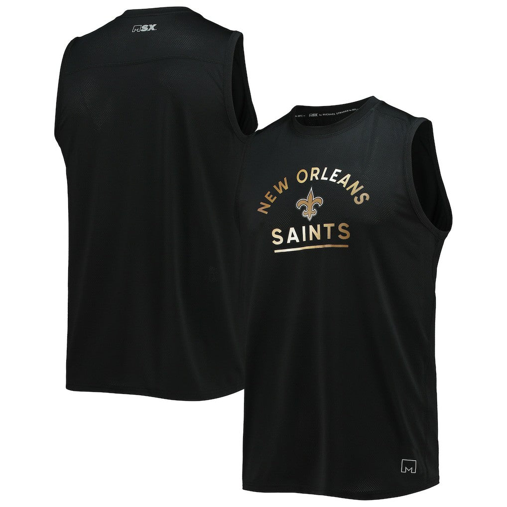 New Orleans Saints MSX by Michael Strahan Rebound Tank Top - Black cheap
