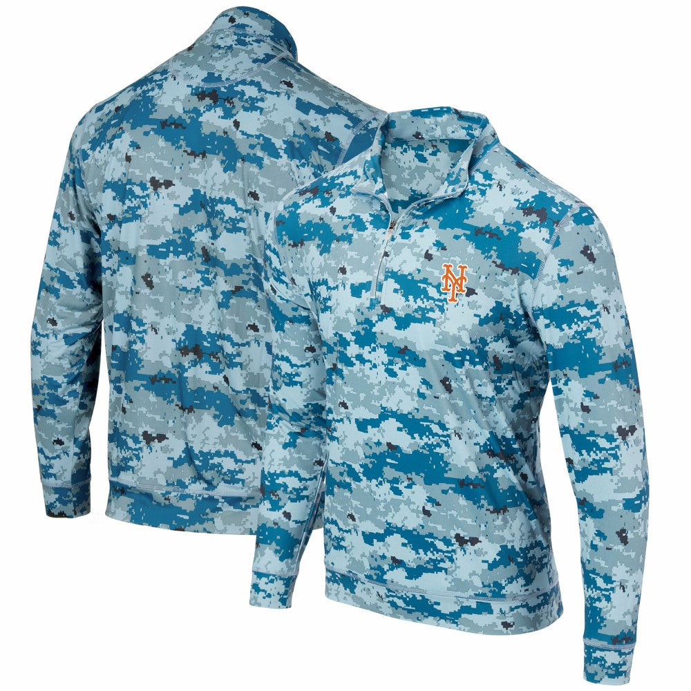 New York Mets Digital Camo Performance Quarter-Zip Pullover Jacket Royal
