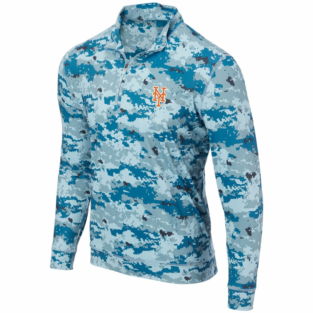 New York Mets Digital Camo Performance Quarter-Zip Pullover Jacket Royal