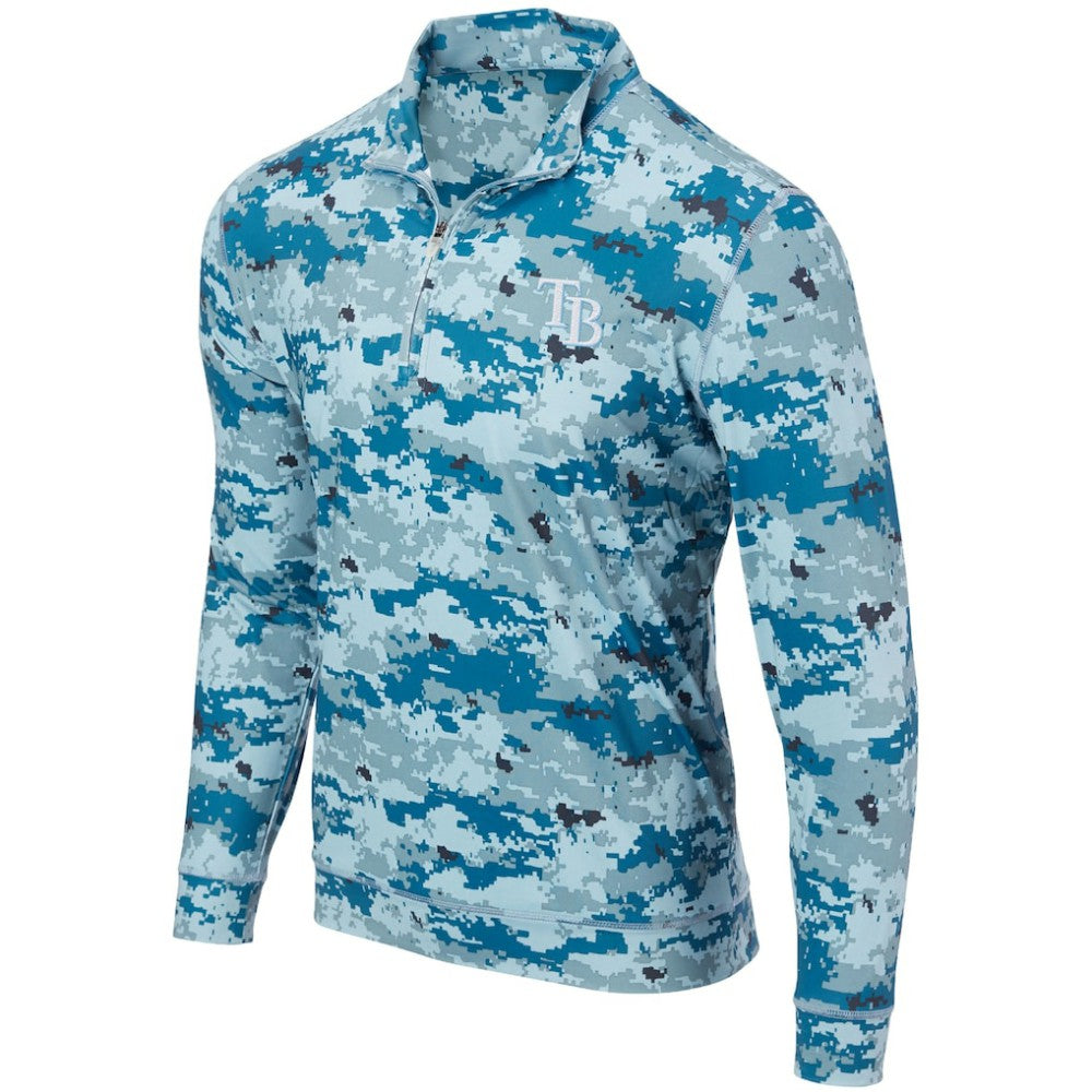 Tampa Bay Rays Digital Camo Performance Quarter-Zip Pullover Jacket Blue