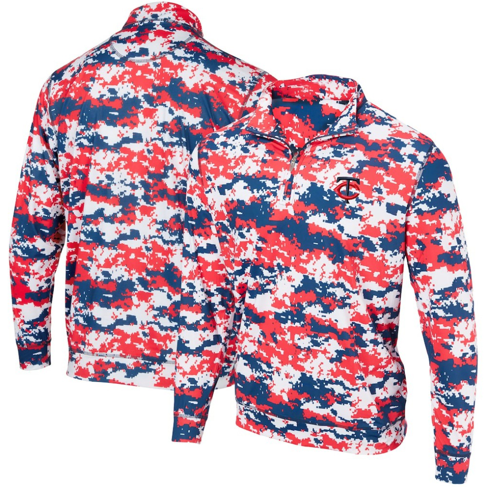 Minnesota Twins Digital Camo Performance Quarter-Zip Pullover Jacket Red