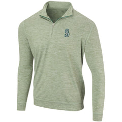 Seattle Mariners Peached Marled Yarn Quarter-Zip Pullover Jacket Heathered Green