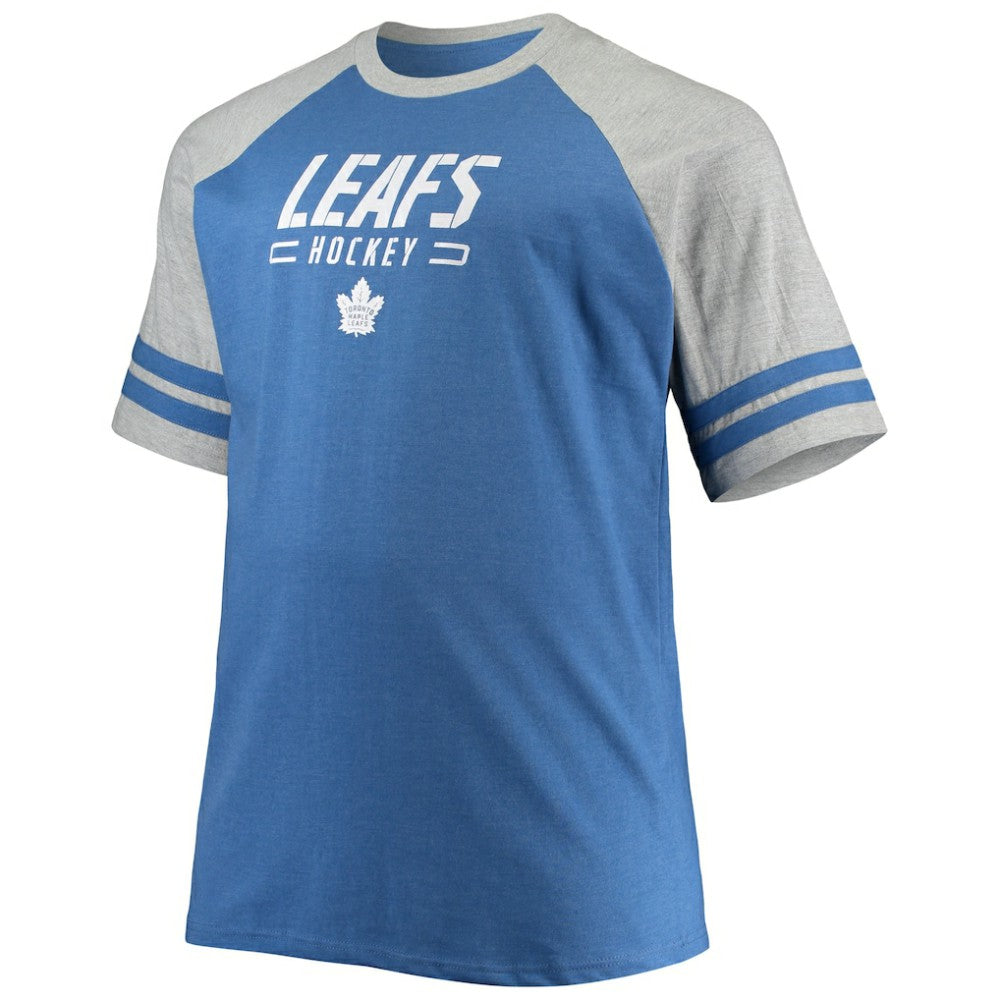 Toronto Maple Leafs Big & Tall Raglan T-Shirt - Heathered Blue T-shirts