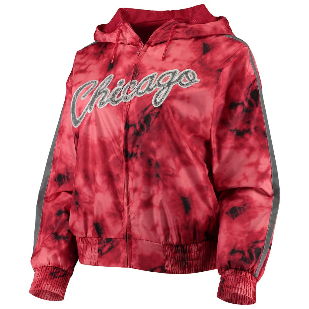 Chicago Bulls Women's Galaxy Sublimated Windbreaker Pullover Full-Zip Hoodie sale - Red online