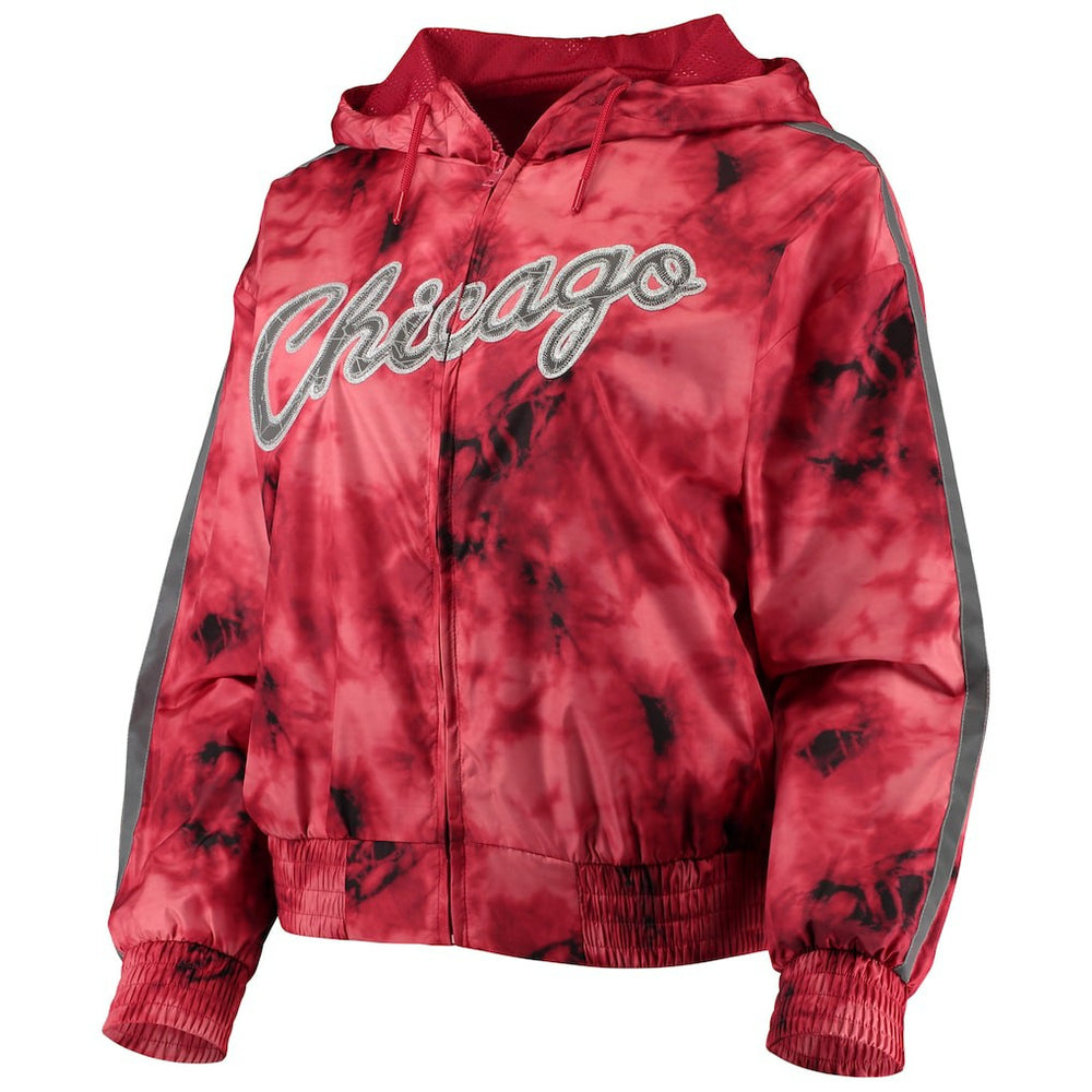 Chicago Bulls Women's Galaxy Sublimated Windbreaker Pullover Full-Zip Hoodie sale - Red online