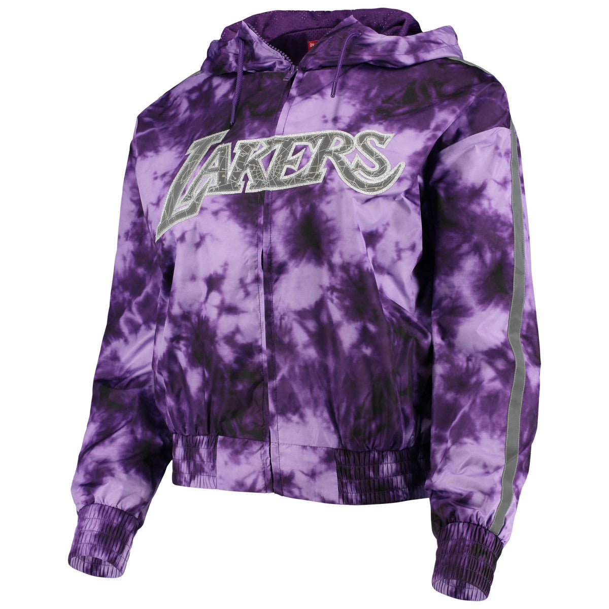Los Angeles Lakers Women's Galaxy Sublimated Windbreaker Pullover Full-Zip Hoodie - Purple discount