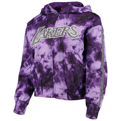 Los Angeles Lakers Women's Galaxy Sublimated Windbreaker Pullover Full-Zip Hoodie - Purple discount