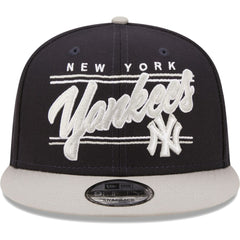 New York Yankees Team Script 9FIFTY Adjustable Snapback Hat Navy/Gray