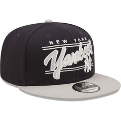 New York Yankees Team Script 9FIFTY Adjustable Snapback Hat Navy/Gray